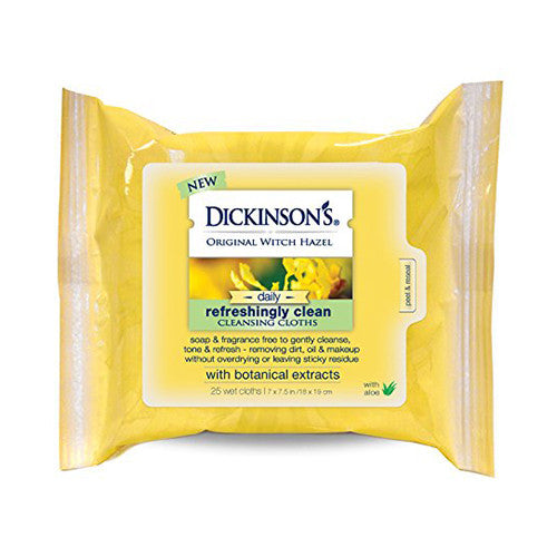 Dickinsons Original Witch Hazel Refreshingly Clean Cleansing Cloths, 25 ea